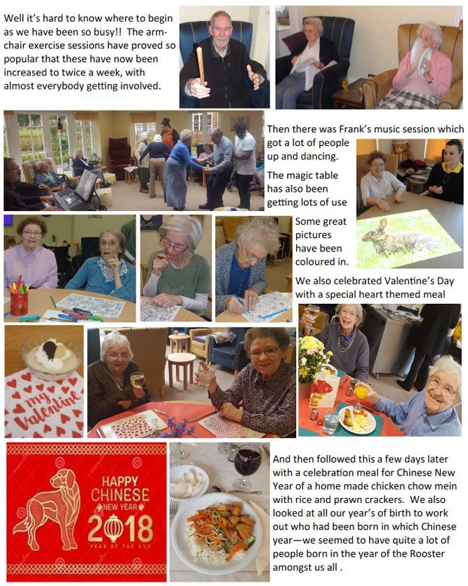 Care Home Activities March 2018